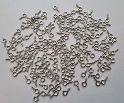50 st silverfärgade skruvöglor, öglor för smyckestillverkning
