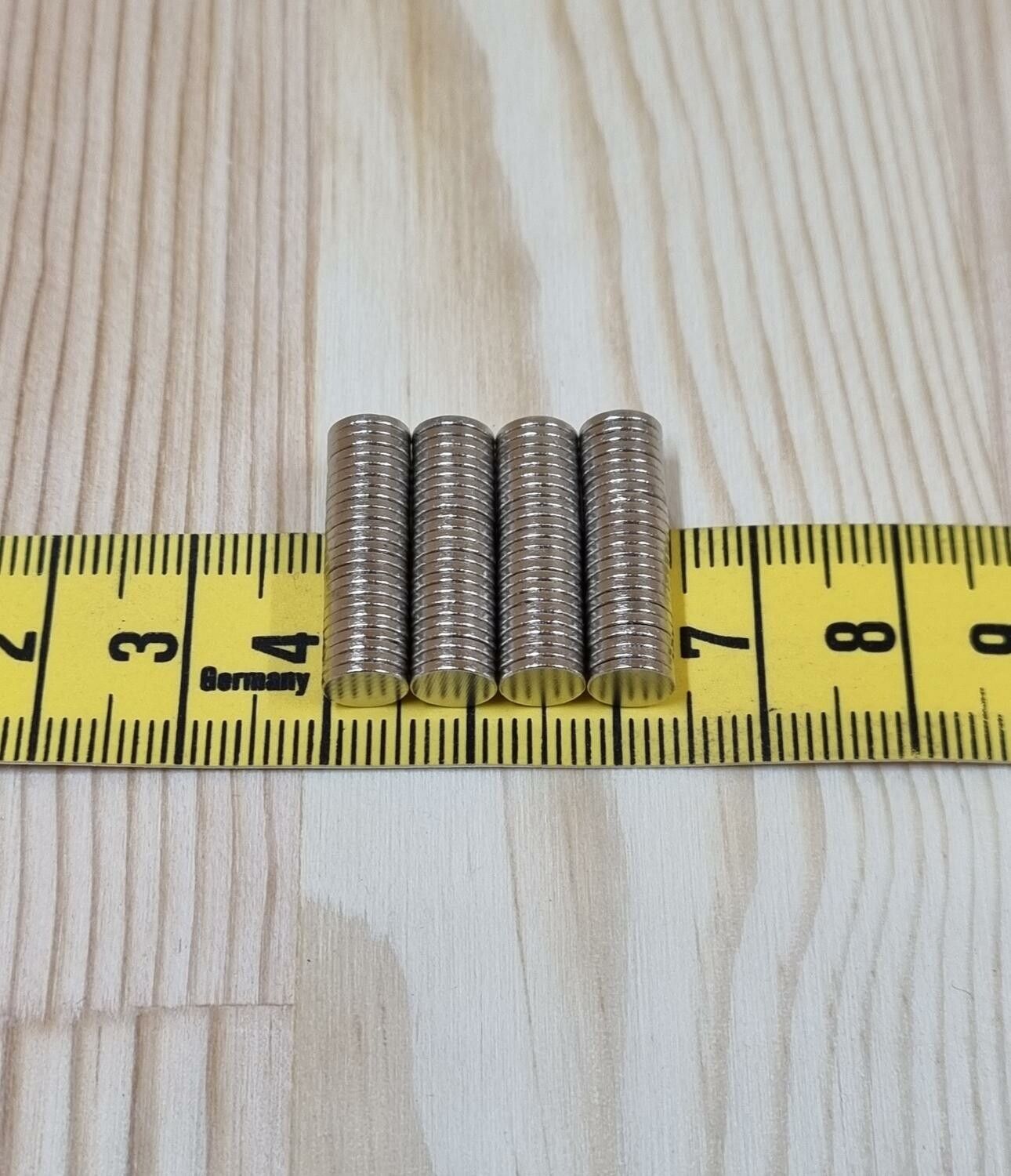 100 st Neodymium magneter (6x1 mm) runda magneter