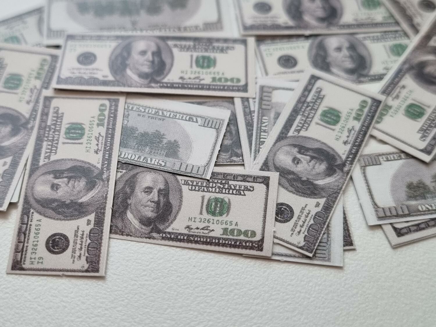 20 st miniatyrer - Sedlar Leksakspengar, Låtsaspengar - 100 dollar