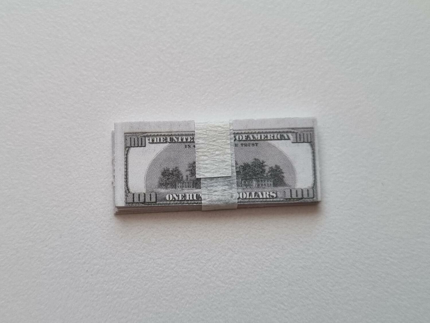 20 st miniatyrer - Sedlar Leksakspengar, Låtsaspengar - 100 dollar