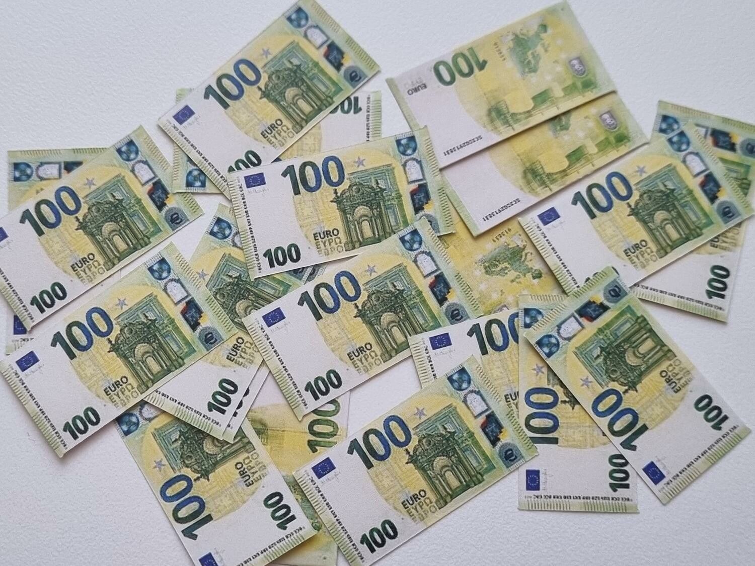 20 st miniatyrer - Sedlar Leksakspengar, Låtsaspengar - 100 euro