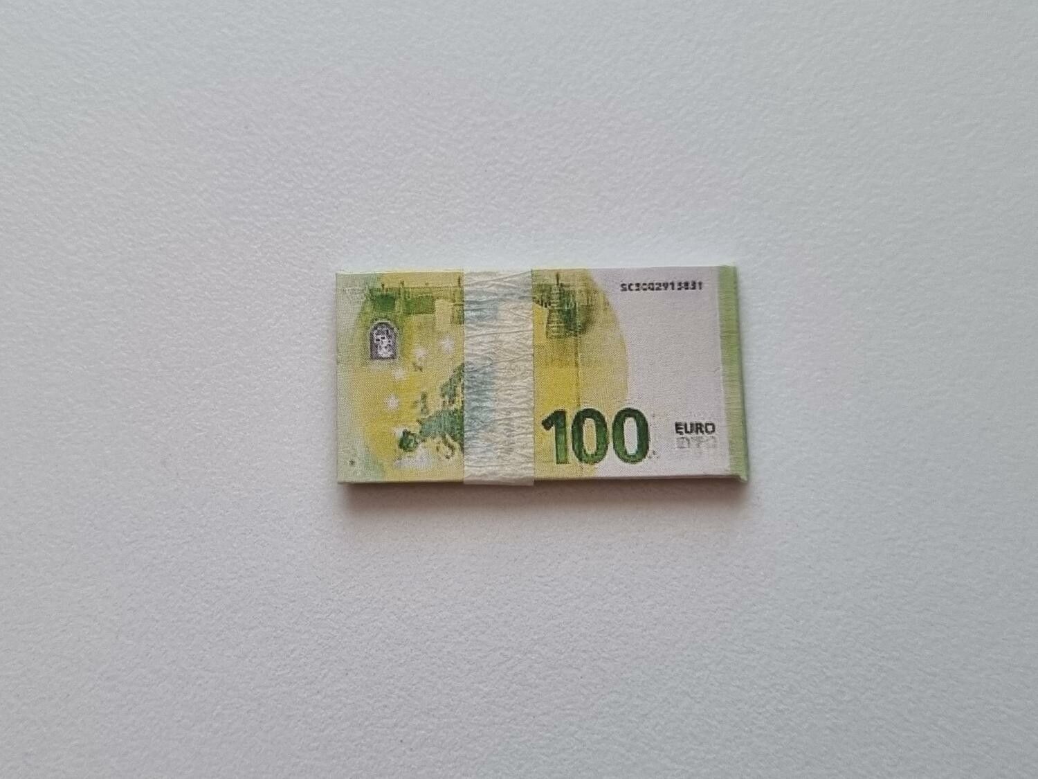 20 st miniatyrer - Sedlar Leksakspengar, Låtsaspengar - 100 euro
