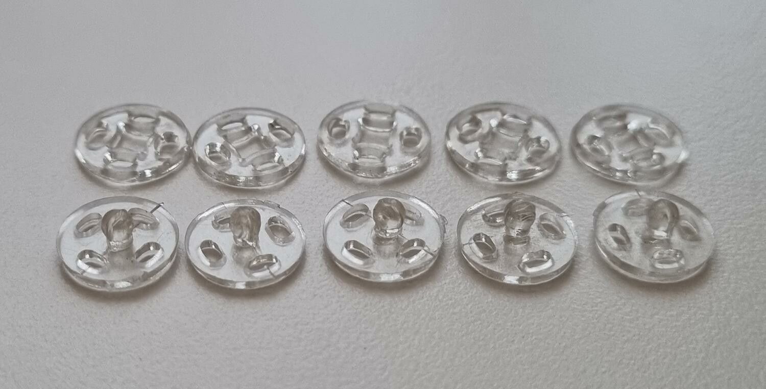 5 st tryckknappar, miniatyr (10 mm)