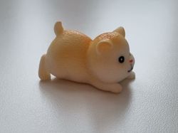 Handmålad hamster / marsvin, figur miniatyr (vit/cremefärgad)