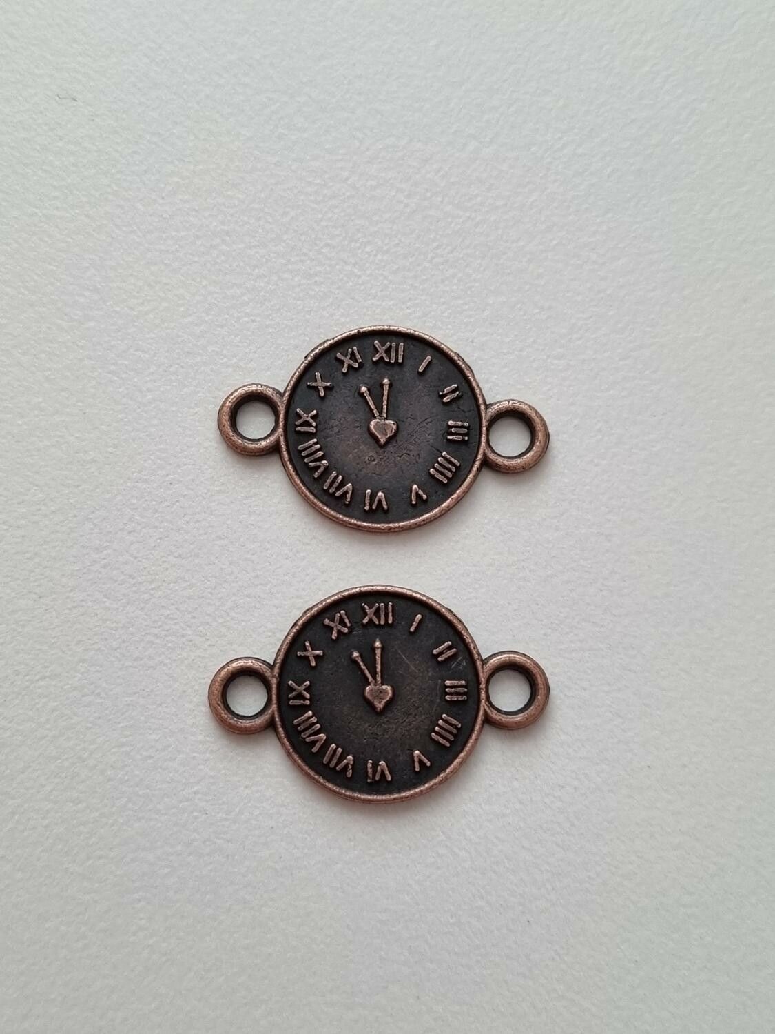 Fina berlocker klockor i steampunk, klockberlocker med dubbla öglor