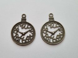 Berlock klockor i steampunk, bronsfärgade klockberlocker