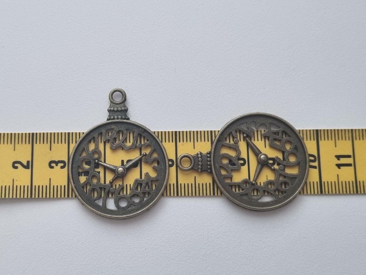 Berlock klockor i steampunk, bronsfärgade klockberlocker