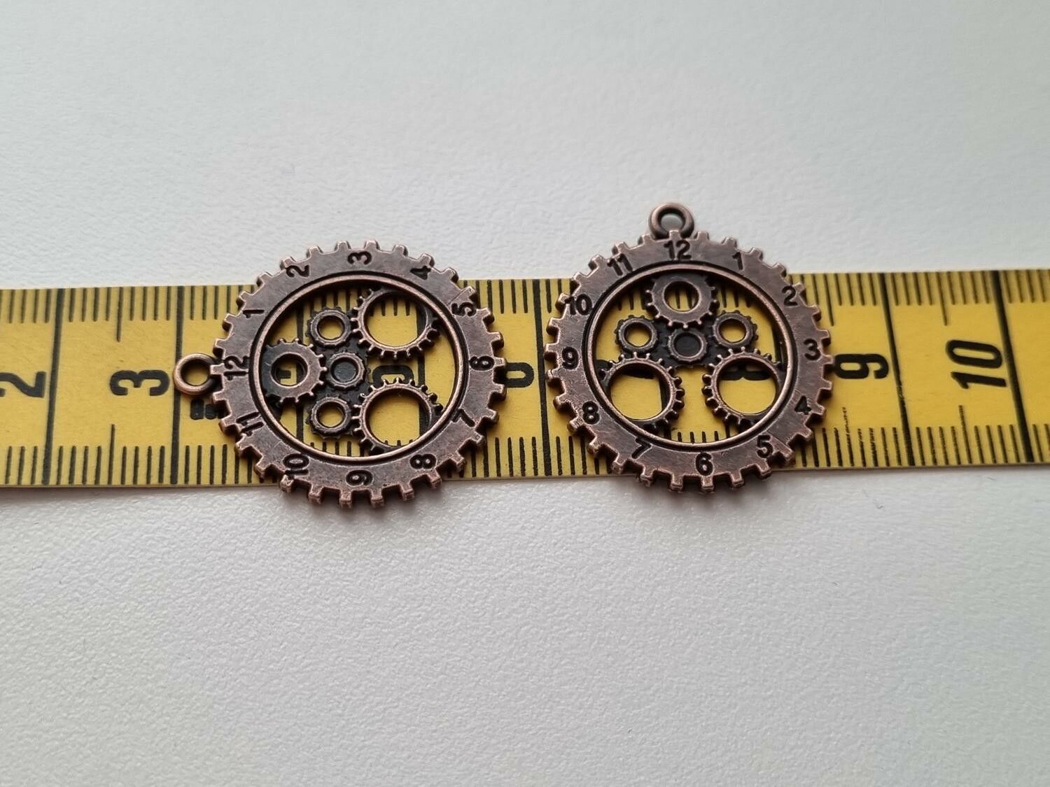2 st Klockberlock i steampunk, kopparfärgat hänge klocka