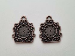 Berlock klockor i steampunk, kopparfärgade klockberlocker