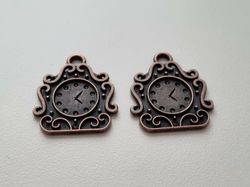 Berlock klockor i steampunk, kopparfärgade klockberlocker