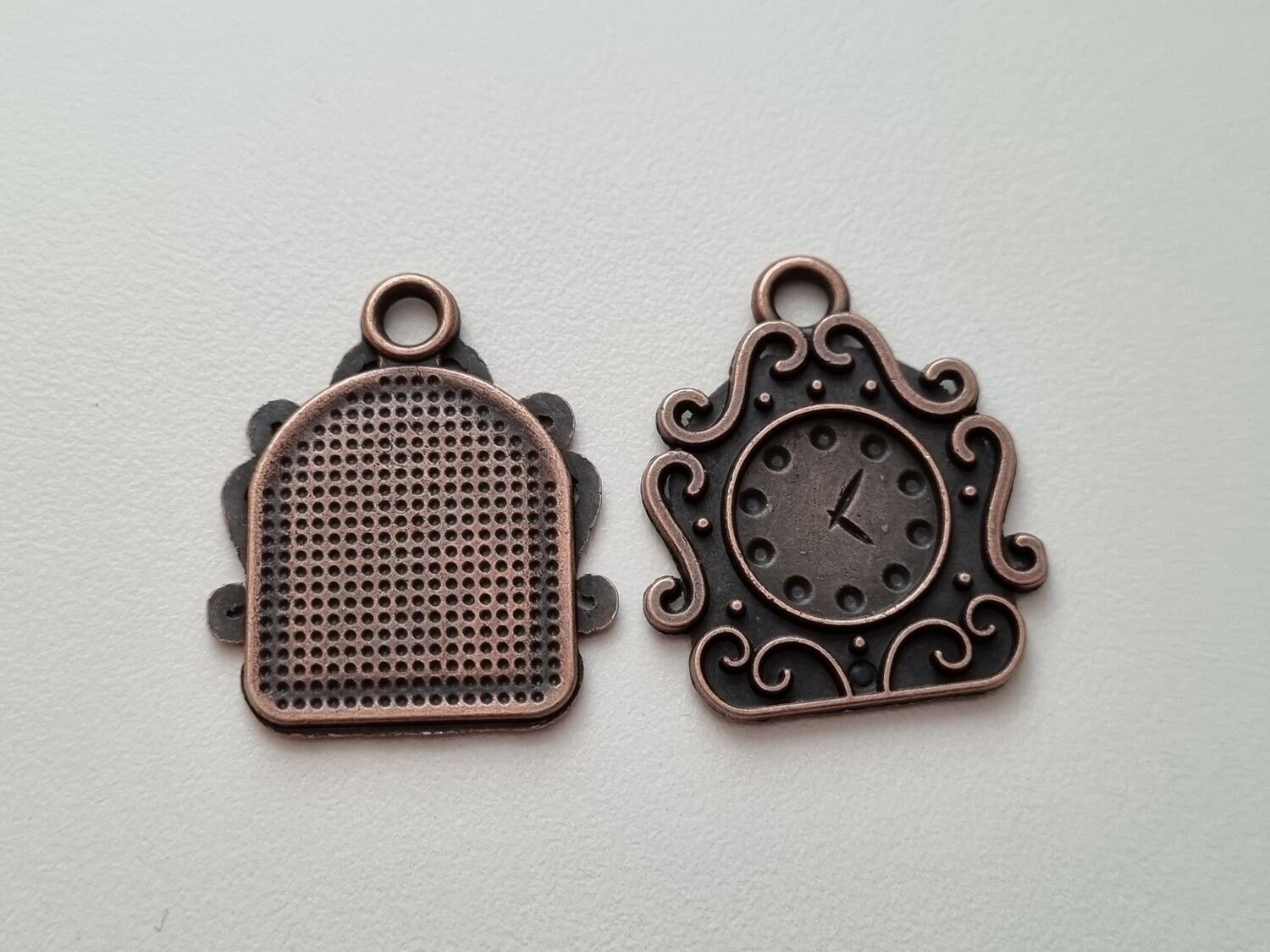Berlock klockor i steampunk, kopparfärgade klockberlocker