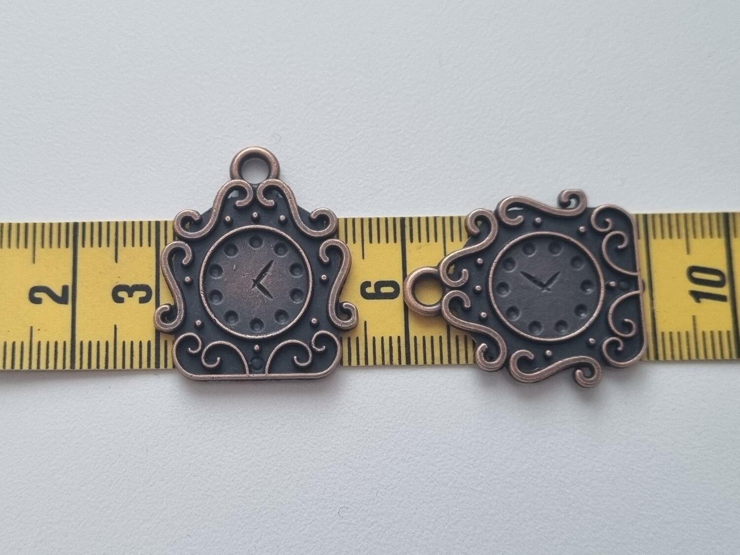 Berlock klockor i steampunk, kopparfärgade klockberlocker