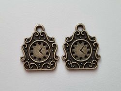 Berlock klockor i steampunk, bronsfärgade klockberlocker