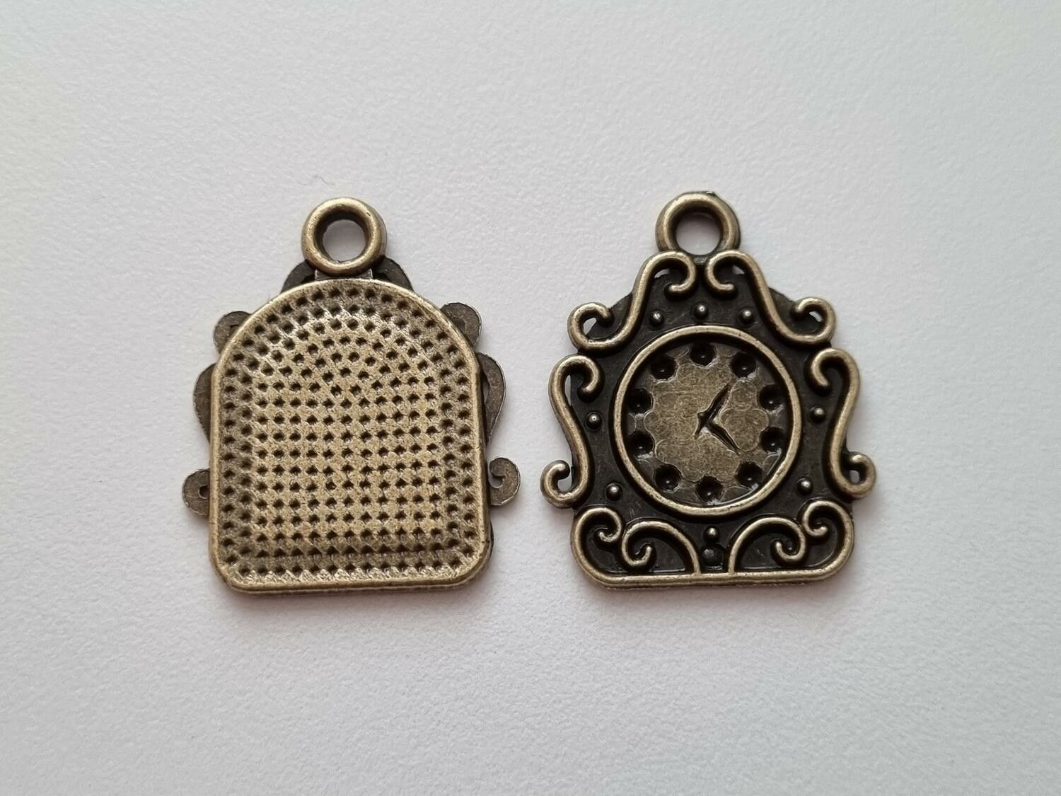 Berlock klockor i steampunk, bronsfärgade klockberlocker