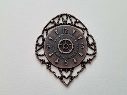 Berlock klocka i steampunk, klockberlock (kopparfärgad)