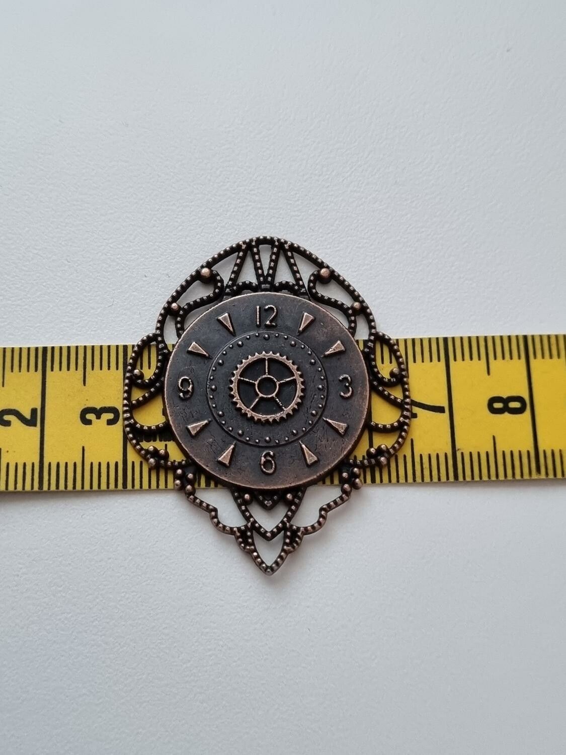 Berlock klocka i steampunk, klockberlock (kopparfärgad)