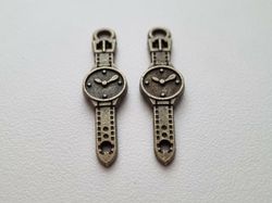 Berlock klockor med armband i steampunk, bronsfärgade klockberlocker