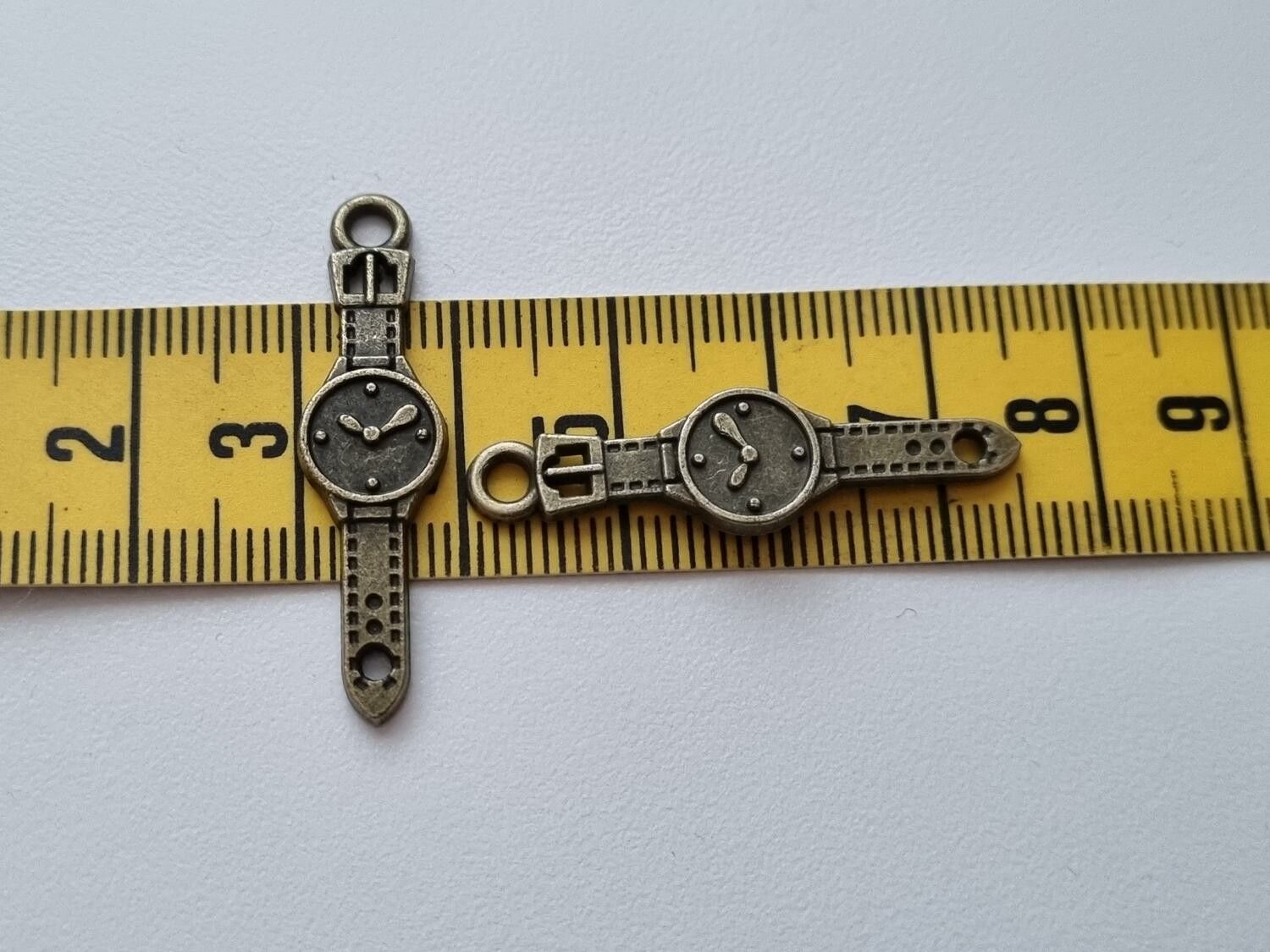 Berlock klockor med armband i steampunk, bronsfärgade klockberlocker