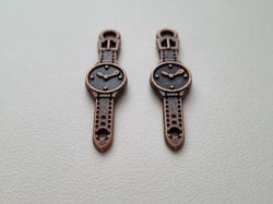 Berlock klockor med armband i steampunk, kopparfärgade klockberlocker