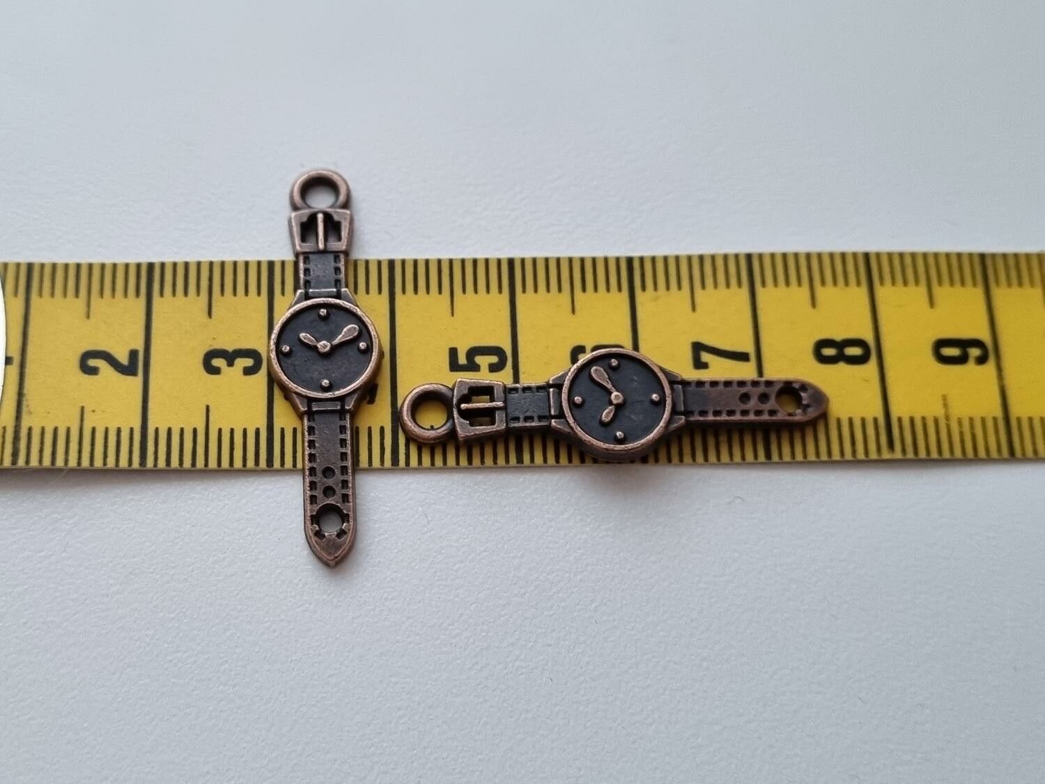 Berlock klockor med armband i steampunk, kopparfärgade klockberlocker