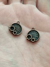 Berlock klockor i steampunk, kopparfärgade klockberlocker