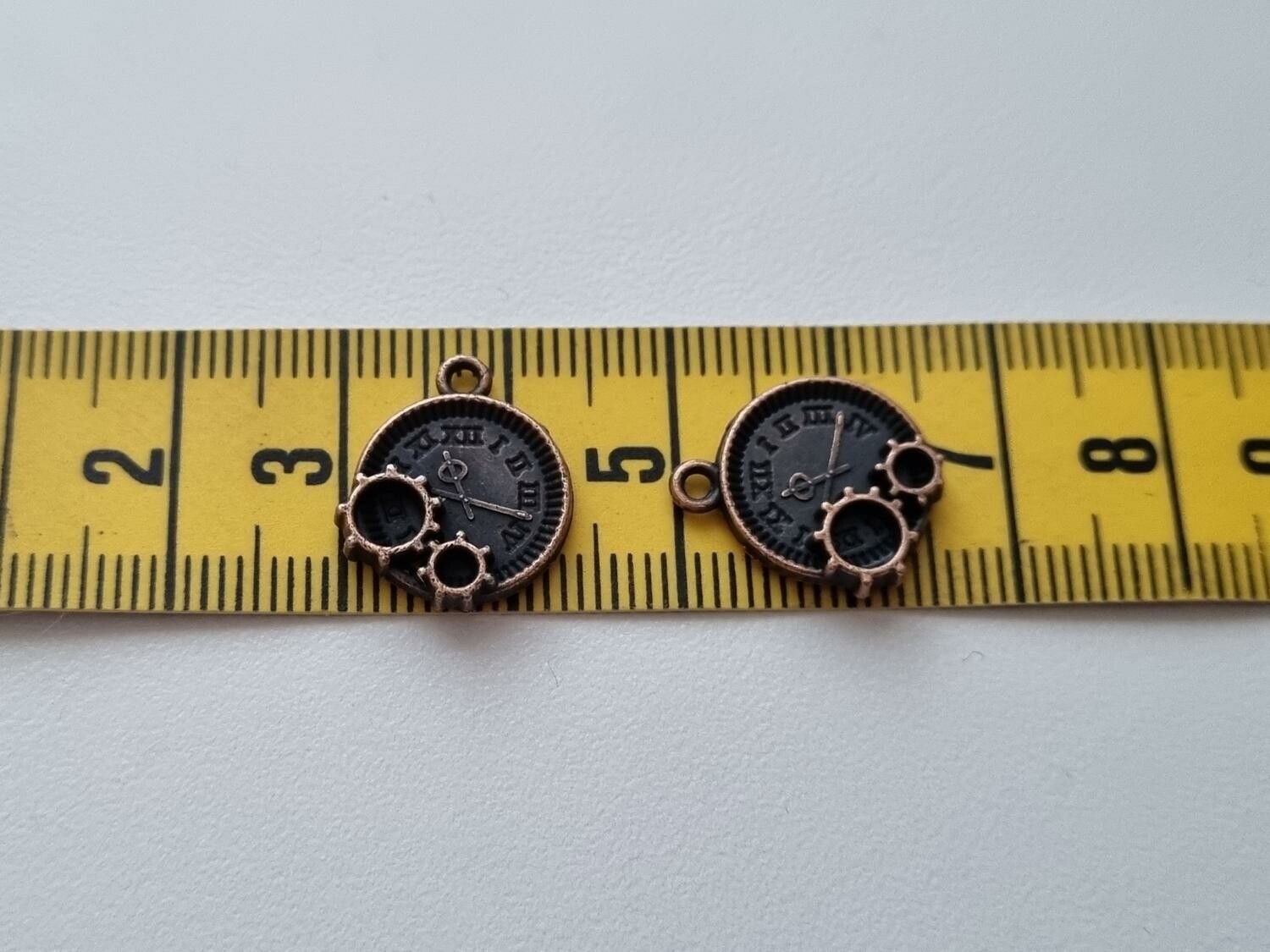 Berlock klockor i steampunk, kopparfärgade klockberlocker