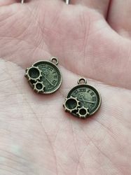 Berlock klockor i steampunk, bronsfärgade klockberlocker