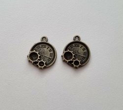 Berlock klockor i steampunk, bronsfärgade klockberlocker