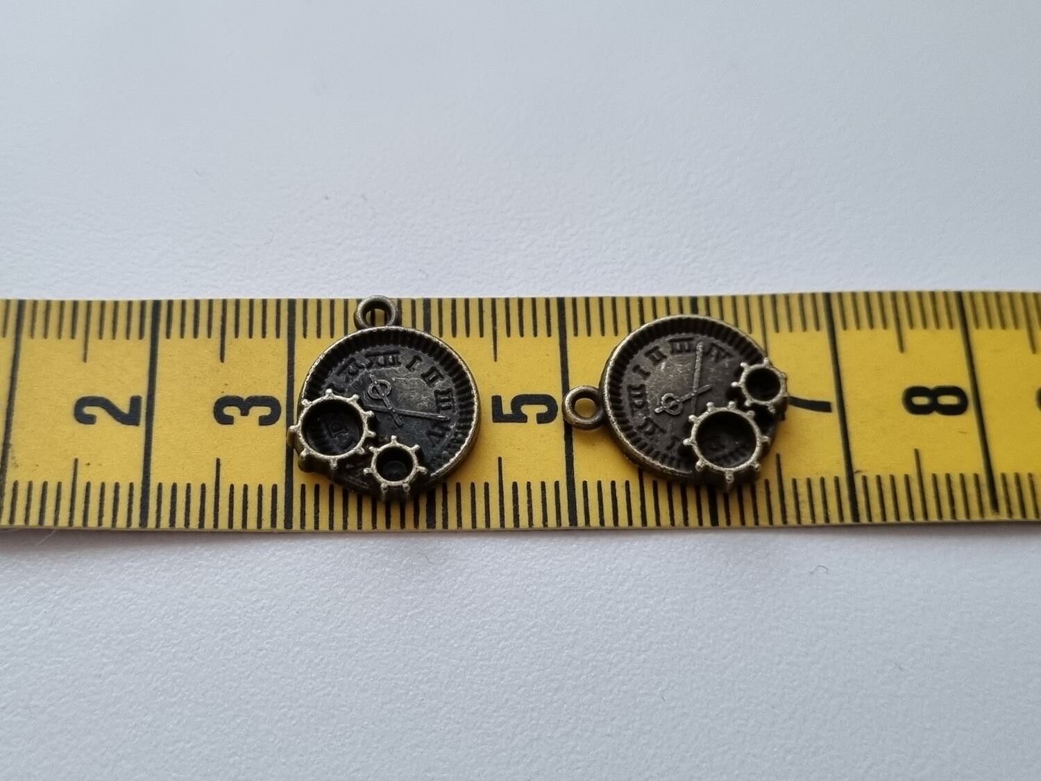 Berlock klockor i steampunk, bronsfärgade klockberlocker