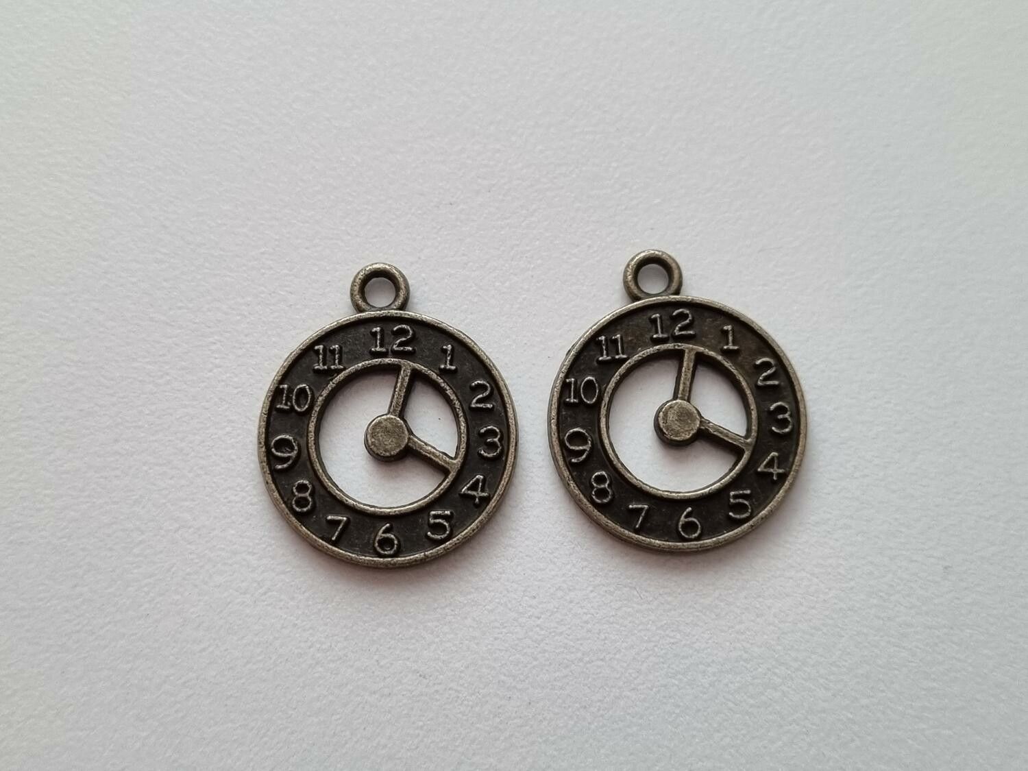 Berlock klockor i steampunk, bronsfärgade klockberlocker