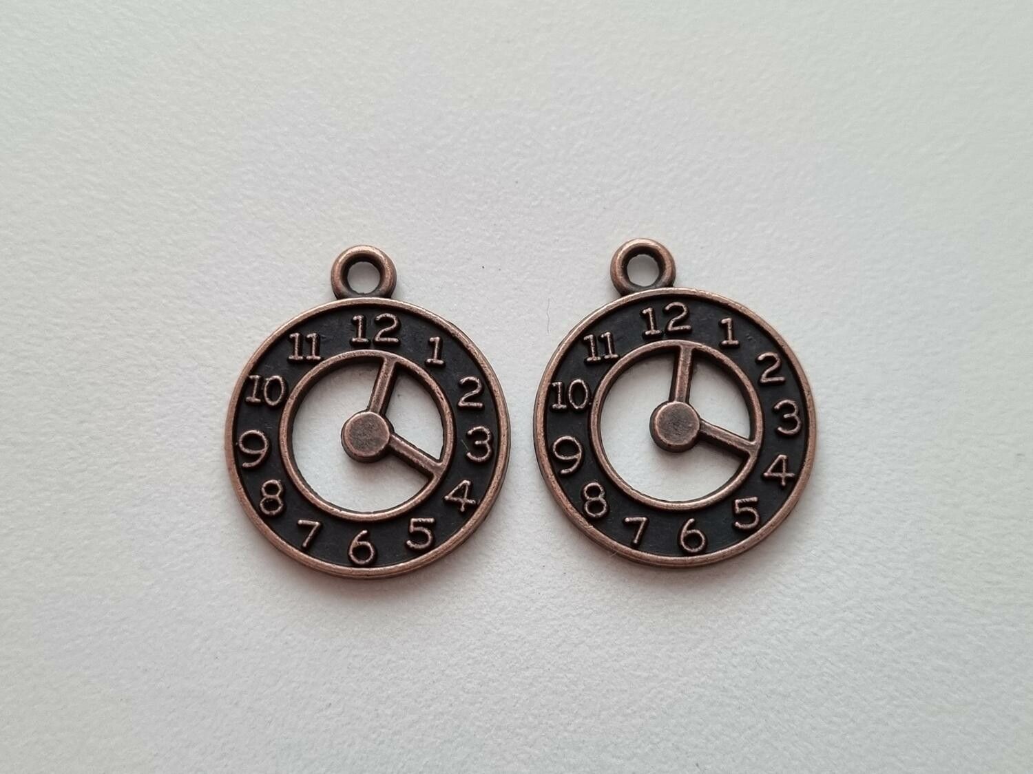 Berlock klockor i steampunk, kopparfärgade klockberlocker
