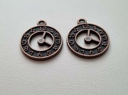 Berlock klockor i steampunk, kopparfärgade klockberlocker
