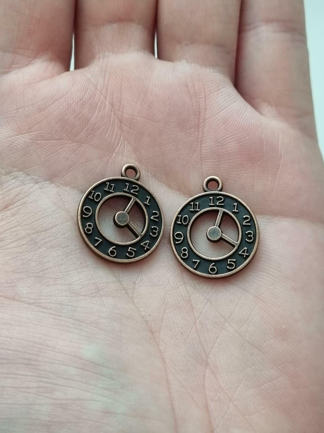 Berlock klockor i steampunk, kopparfärgade klockberlocker