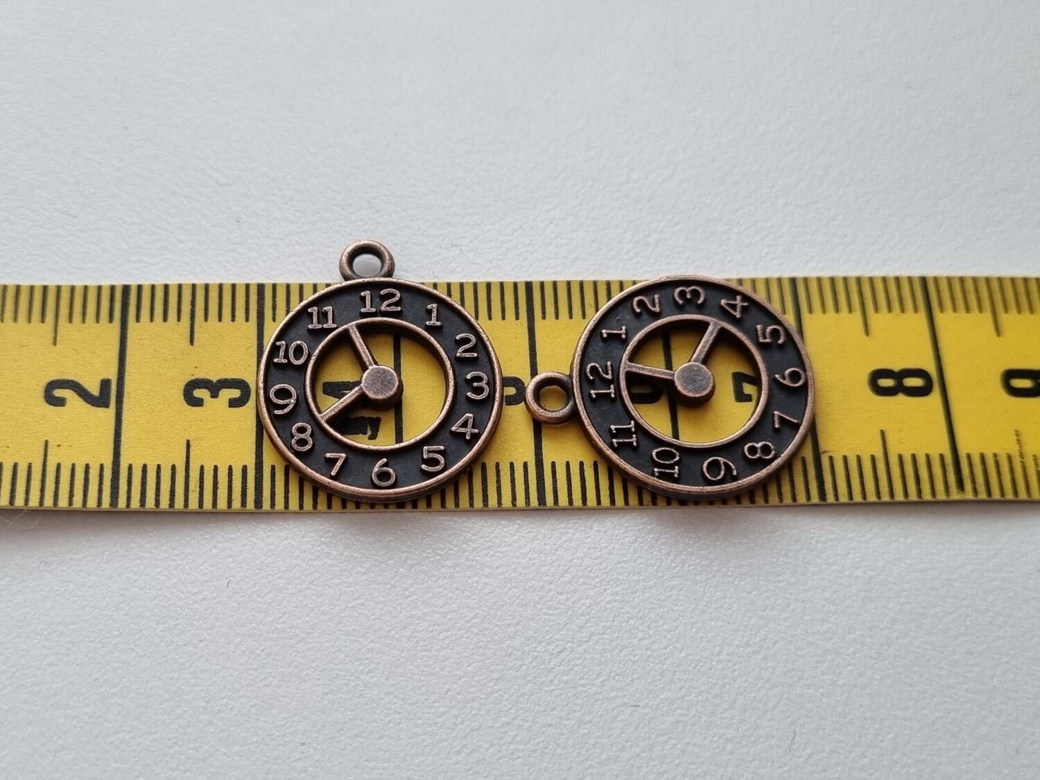 Berlock klockor i steampunk, kopparfärgade klockberlocker