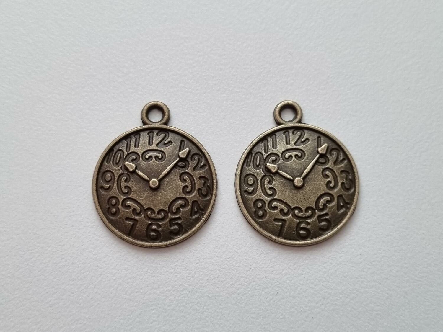Härliga berlocker klockor i steampunk, bronsfärgade klockberlocker