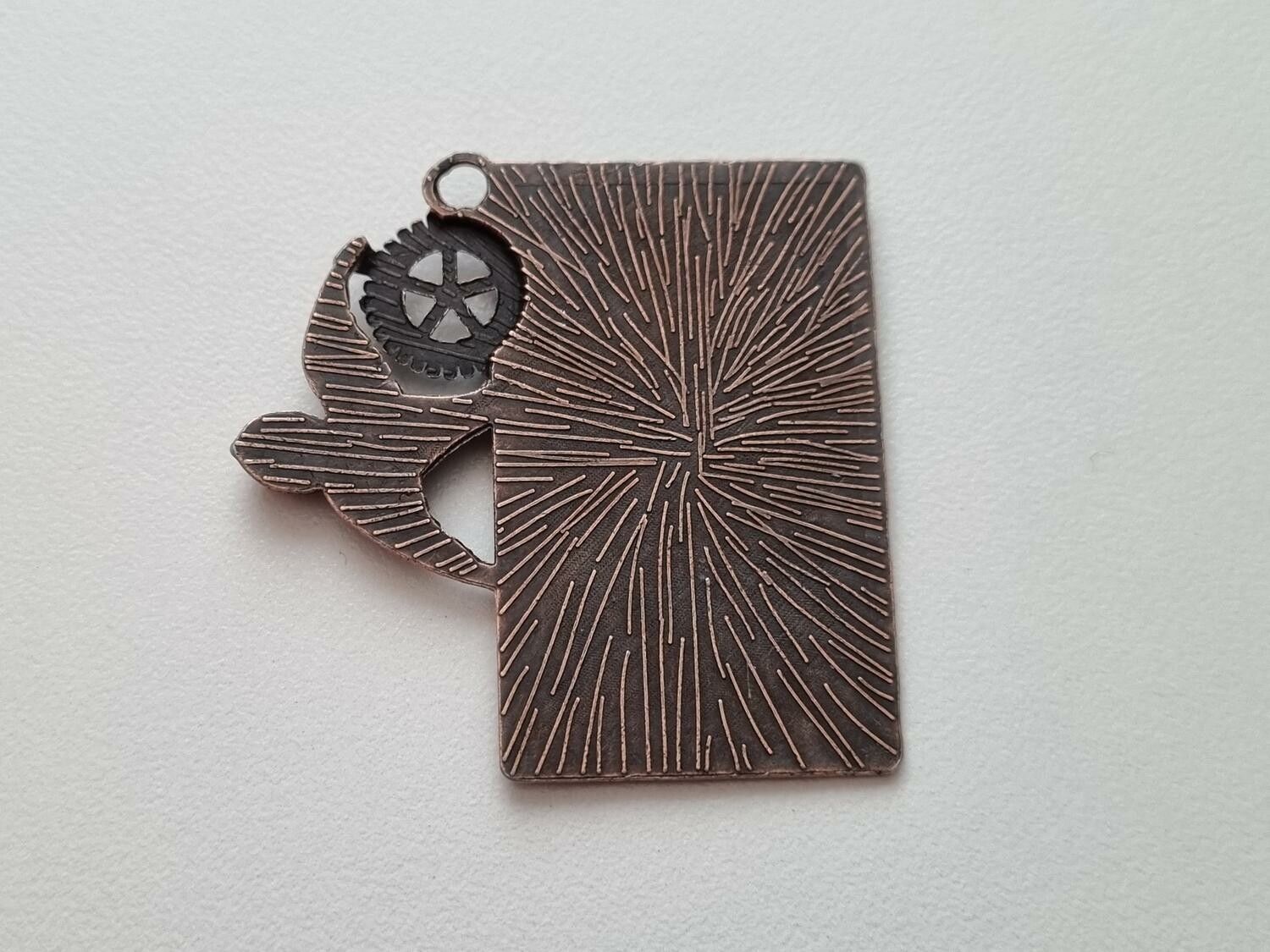 Berlock Klocka i steampunk, kopparfärgad klockberlock