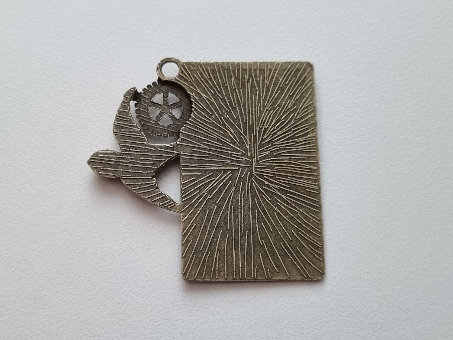 Berlock Klocka i steampunk, bronsfärgad klockberlock