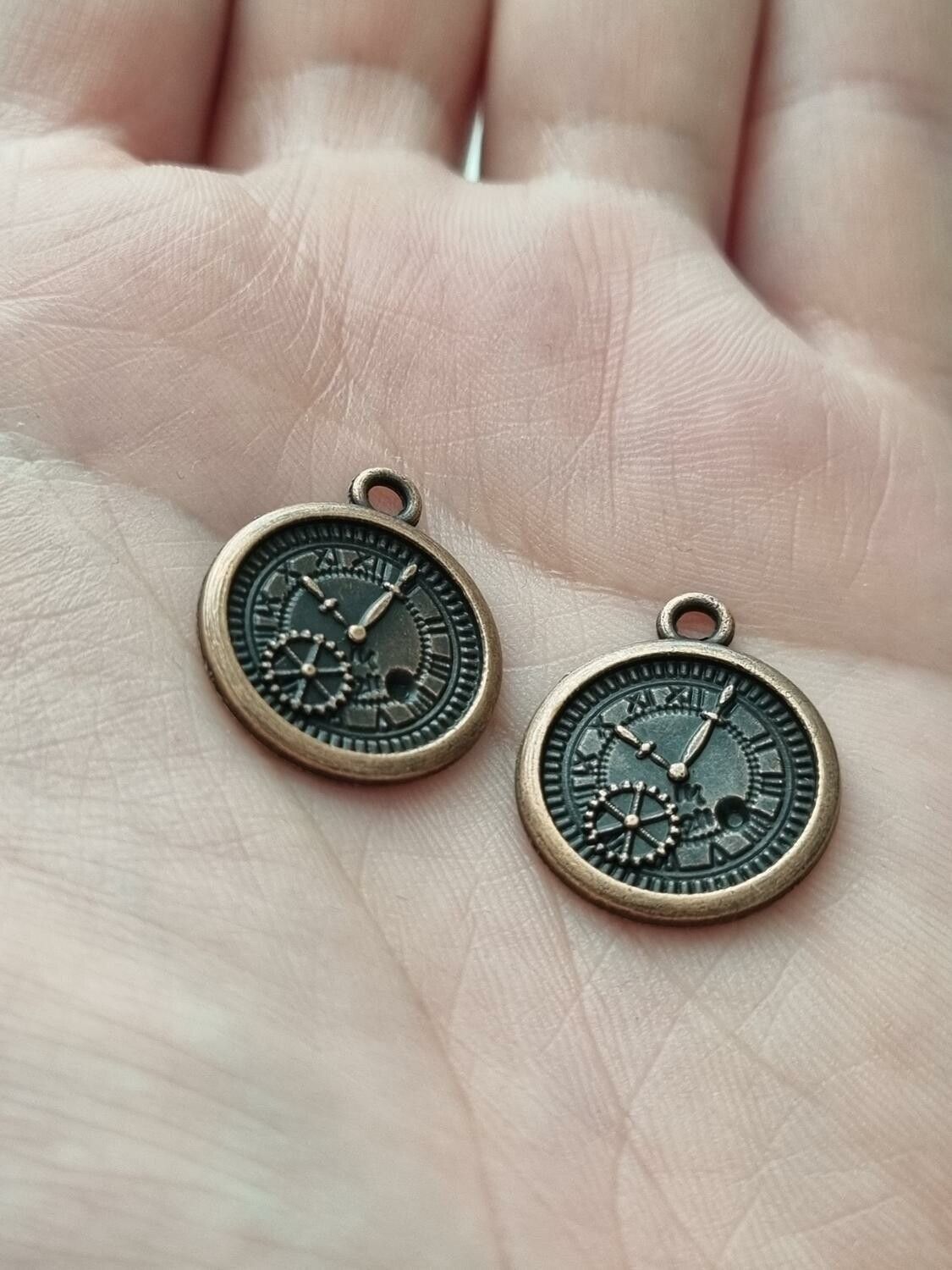 Klockberlock Klocka berlock i steampunk, kopparfärgad