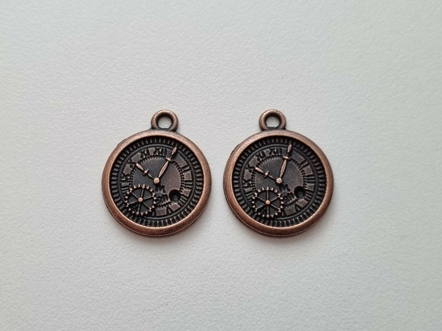 Klockberlock Klocka berlock i steampunk, kopparfärgad