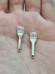 Miniatyr Charms Berlocker Målarpensel, 2 st silverfärgade