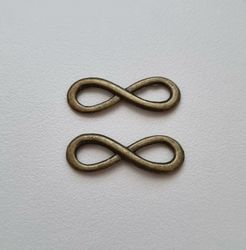2 st Berlocker Charms Oändlighet / Infinity (Bronsfärgade)