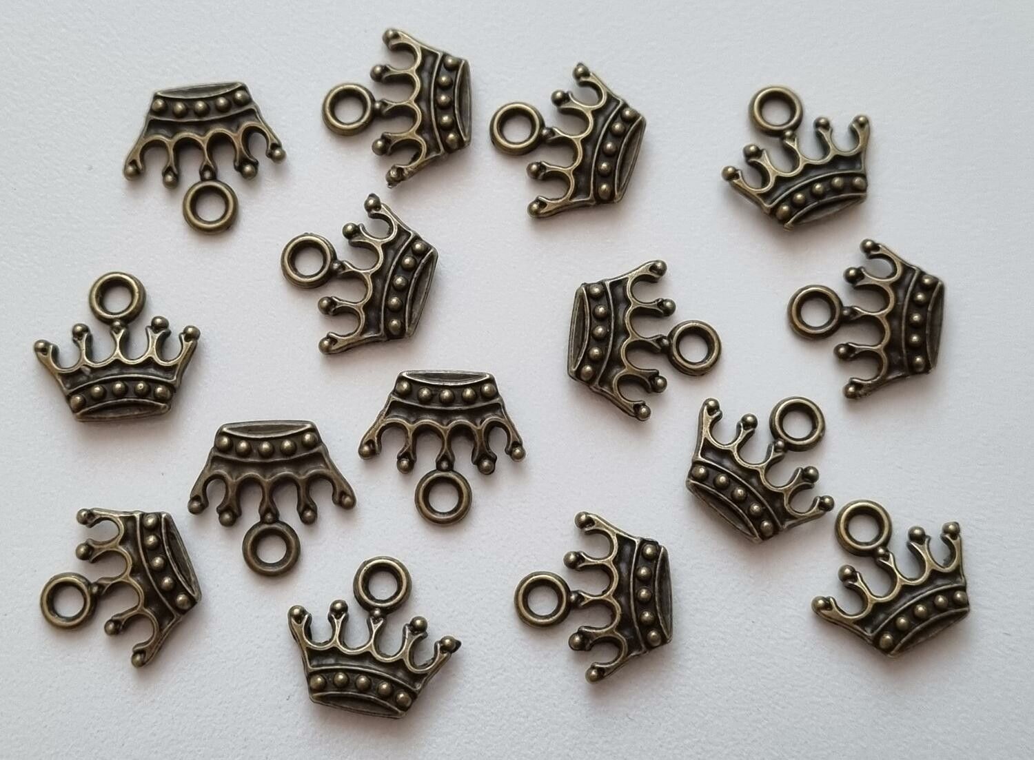 2 st Kungakronor berlocker charms (bronsfärgade)