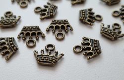 2 st Kungakronor berlocker charms (bronsfärgade)