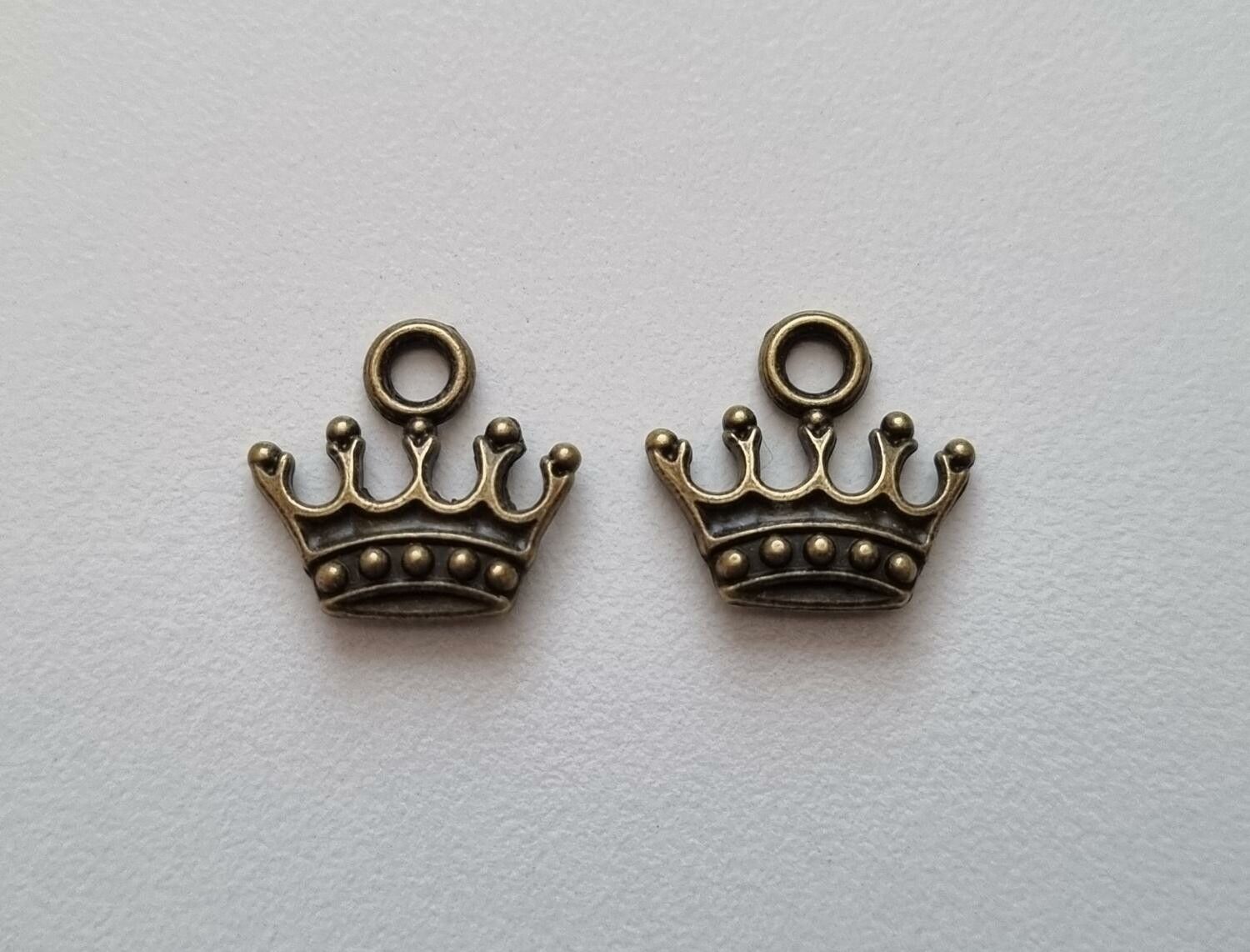 2 st Kungakronor berlocker charms (bronsfärgade)