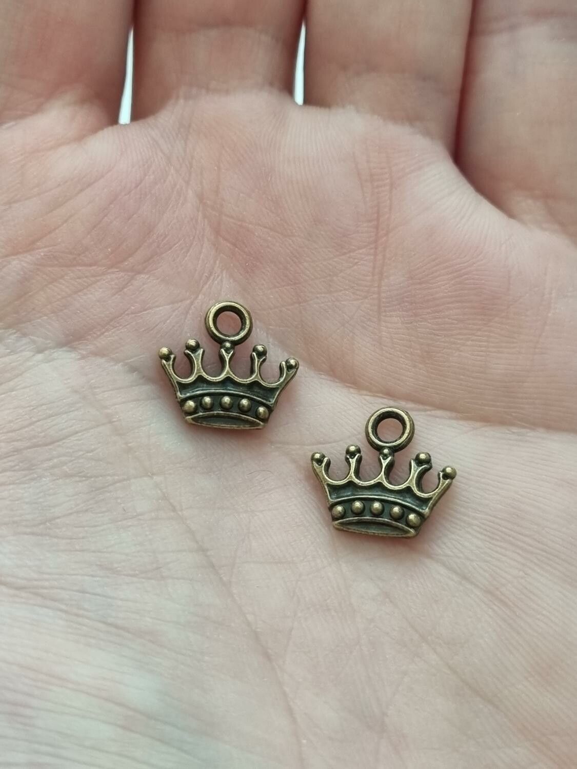 2 st Kungakronor berlocker charms (bronsfärgade)