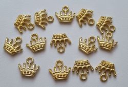 2 st Kungakronor berlocker charms (guldfärgade)