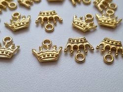 2 st Kungakronor berlocker charms (guldfärgade)