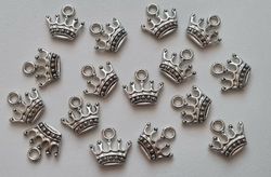 2 st Kungakronor berlocker charms (silverfärgade)