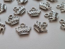 2 st Kungakronor berlocker charms (silverfärgade)