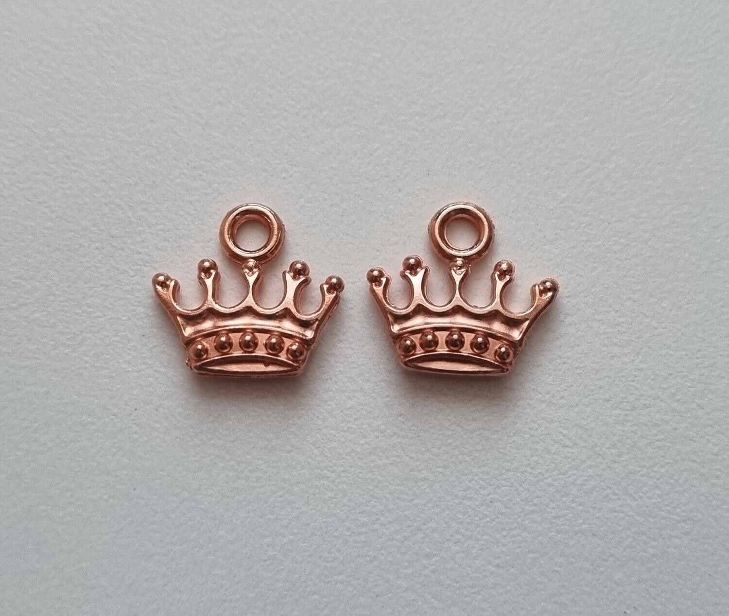2 st Kungakronor berlocker charms (roseguld)